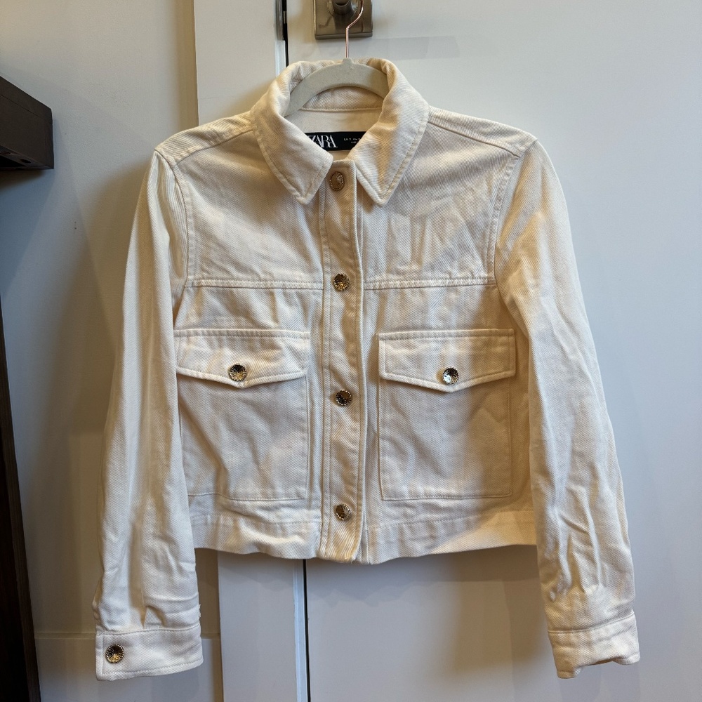 Zara Bone Jean Jacket
